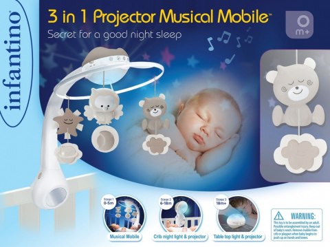 Muzyczna karuzelka 3w1 Infantino beżowa Muzyczna karuzelka 3w1 Infantino beżowa
