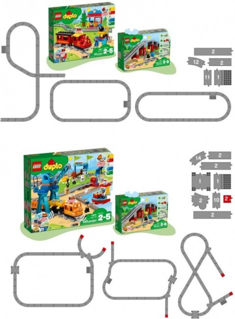 Klocki DUPLO 10872 Tory kolejowe i wiadukt Klocki DUPLO 10872 Tory kolejowe i wiadukt