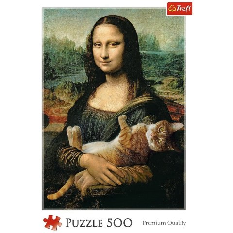 Puzzle 500 elementów Mona Lisa i kot Mruczek Puzzle 500 elementów Mona Lisa i kot Mruczek