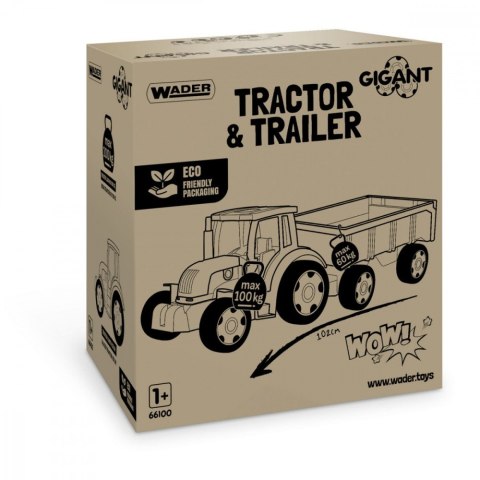 Traktor z przyczepą 120 cm Gigant pudełko Traktor z przyczepą 120 cm Gigant pudełko