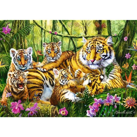 Puzzle 500 elementów - Rodzina Tygrysów Puzzle 500 elementów - Rodzina Tygrysów