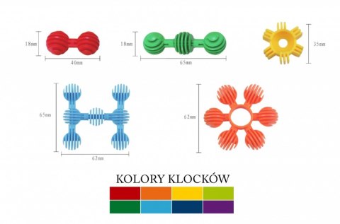 Klocki kulki 80 elementów w pudełku Klocki kulki 80 elementów w pudełku