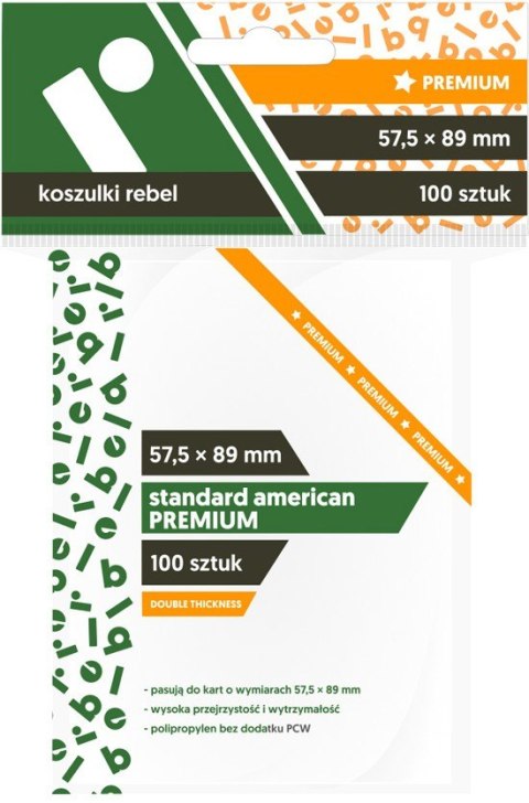 Koszulki 57,5 x 89 mm standard American Premium 100 sztuk Koszulki 57,5 x 89 mm standard American Premium 100 sztuk