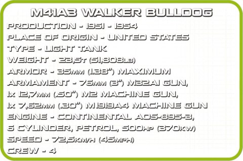 Klocki M41A3 Walker Bulldog Klocki M41A3 Walker Bulldog
