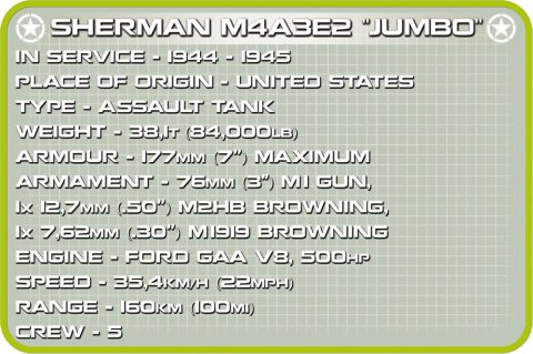 Klocki Sherman M4A3E2 Jumbo Klocki Sherman M4A3E2 Jumbo