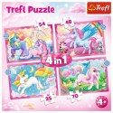 Puzzle 4w1 Jednorożce i magia Puzzle 4w1 Jednorożce i magia