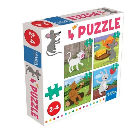Puzzle z myszką 4 ,6,9,12 elementów Puzzle z myszką 4 ,6,9,12 elementów