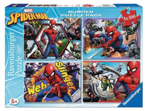 Puzzle 4x100 elementów Spider Man Bumper Pack Puzzle 4x100 elementów Spider Man Bumper Pack