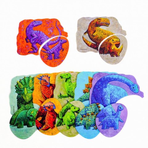 Puzzle dwuelementowe Dinozaury i ich dzieci Puzzle dwuelementowe Dinozaury i ich dzieci