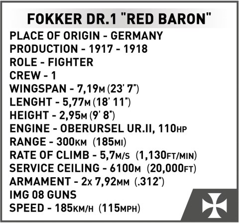 Klocki Fokker Dr.1 Red Baron Klocki Fokker Dr.1 Red Baron