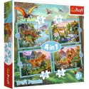 Puzzle 4w1 Wyjątkowe dinozaury Puzzle 4w1 Wyjątkowe dinozaury