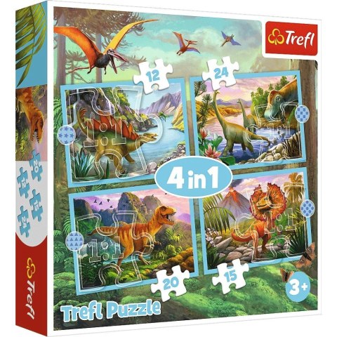 Puzzle 4w1 Wyjątkowe dinozaury Puzzle 4w1 Wyjątkowe dinozaury