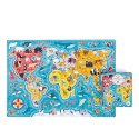 Puzzle 60 elementów Puzzlove - Mapa świata Zwierzęta Puzzle 60 elementów Puzzlove - Mapa świata Zwierzęta