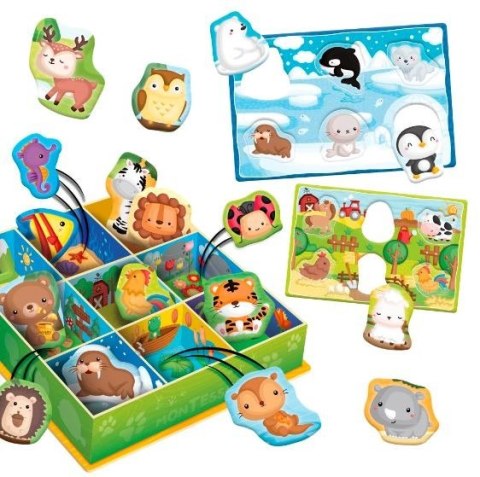 Gra Montessori Baby pudełko - Szczęśliwe zwierzęta Gra Montessori Baby pudełko - Szczęśliwe zwierzęta