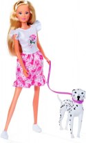 Lalki Steffi Love Steffi i Evi na spacerze z psem Lalki Steffi Love Steffi i Evi na spacerze z psem