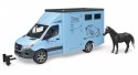 Samochód Mercedes Benz Sprinter do przewozu koni z figurką konia Samochód Mercedes Benz Sprinter do przewozu koni z figurką konia