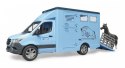 Samochód Mercedes Benz Sprinter do przewozu koni z figurką konia Samochód Mercedes Benz Sprinter do przewozu koni z figurką konia
