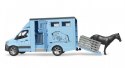 Samochód Mercedes Benz Sprinter do przewozu koni z figurką konia Samochód Mercedes Benz Sprinter do przewozu koni z figurką konia