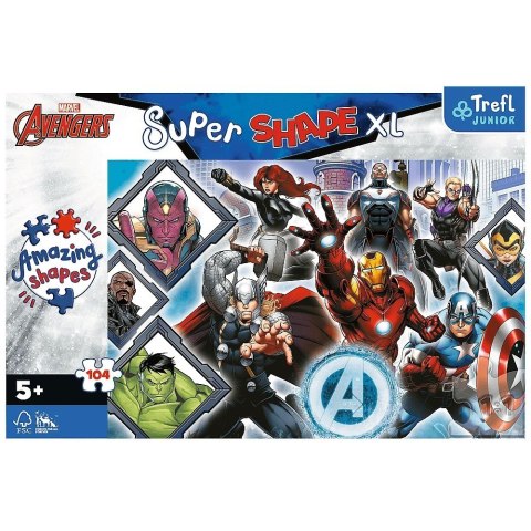 Puzzle 104 elementy XL Super Shape Twoi ulubieni Avengersi Puzzle 104 elementy XL Super Shape Twoi ulubieni Avengersi