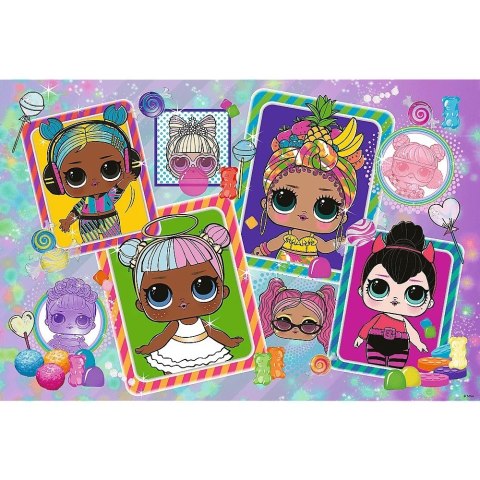 Puzzle 70 elementów glitter w kuferku Kolorowe laleczki L.O.L Puzzle 70 elementów glitter w kuferku Kolorowe laleczki L.O.L