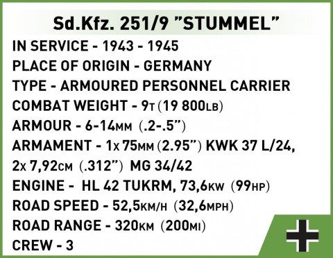 Klocki Sd.Kfz. 251/9 Stummel Klocki Sd.Kfz. 251/9 Stummel
