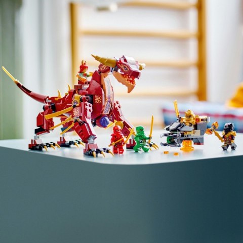 Klocki Ninjago 71793 Lawowy smok zmieniający się w falę ognia Klocki Ninjago 71793 Lawowy smok zmieniający się w falę ognia