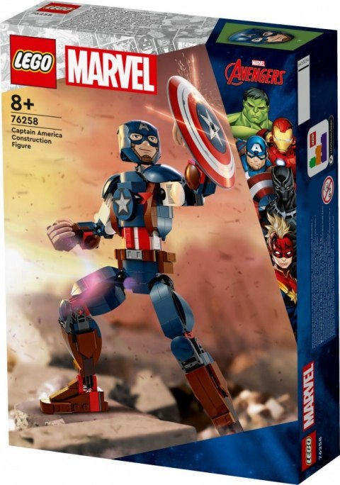 Klocki Super Heroes 76258 Marvel Figurka Kapitana Ameryki do zbudowania Klocki Super Heroes 76258 Marvel Figurka Kapitana Ameryki do zbudowania