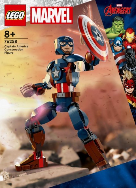 Klocki Super Heroes 76258 Marvel Figurka Kapitana Ameryki do zbudowania Klocki Super Heroes 76258 Marvel Figurka Kapitana Ameryki do zbudowania