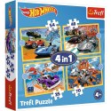 Puzzle 4w1 Hot Wheels pojazdy Puzzle 4w1 Hot Wheels pojazdy