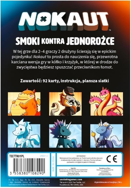 Gra Nokaut: Smoki kontra Jednorożce Gra Nokaut: Smoki kontra Jednorożce