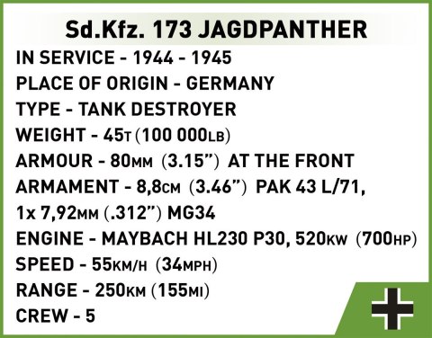 Klocki Historical Collection WWII Sd.Kfz.173 Jagdpanther 950 klocki Klocki Historical Collection WWII Sd.Kfz.173 Jagdpanther 950 klocki