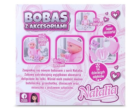 Lalka Natalia bobas z akcesoriami 30 cm Lalka Natalia bobas z akcesoriami 30 cm