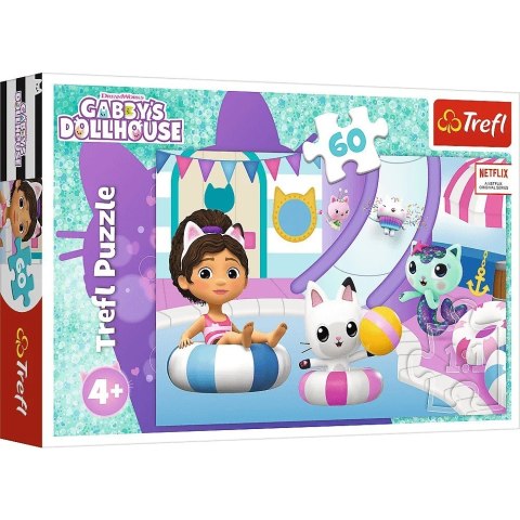 Puzzle 60 elementów Gabby na basenie Koci Domek Gabi Puzzle 60 elementów Gabby na basenie Koci Domek Gabi