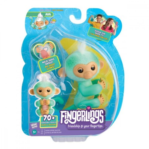 Figurka interaktywna Fingerlings Małpka Zielono-Niebieska Ava Figurka interaktywna Fingerlings Małpka Zielono-Niebieska Ava