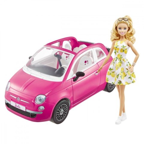 Lalka Barbie + Samochód Fiat 500 kabriolet Lalka Barbie + Samochód Fiat 500 kabriolet
