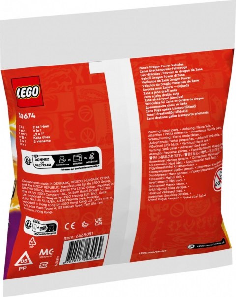 Klocki Ninjago 30674 Smocza moc Zanea - pojazdy Klocki Ninjago 30674 Smocza moc Zanea - pojazdy