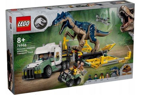 Klocki Jurassic World 76966 Dinomisje: ciężarówka do transportu allozaura Klocki Jurassic World 76966 Dinomisje: ciężarówka do transportu allozaura