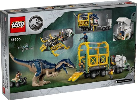 Klocki Jurassic World 76966 Dinomisje: ciężarówka do transportu allozaura Klocki Jurassic World 76966 Dinomisje: ciężarówka do transportu allozaura