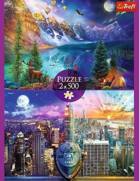 Puzzle 2x500 elementów Wycieczka po Ameryce Puzzle 2x500 elementów Wycieczka po Ameryce