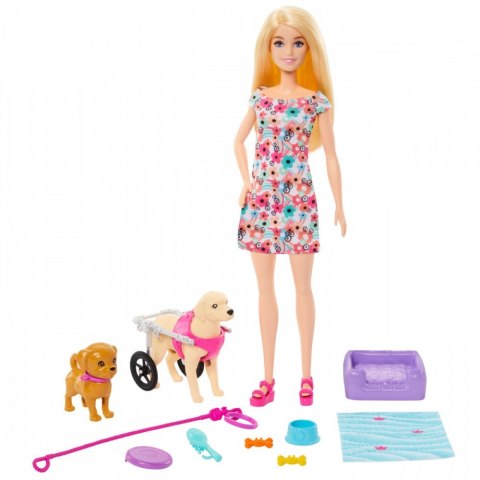 Lalka Barbie i piesek na wózku Lalka Barbie i piesek na wózku