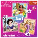 Puzzle 3w1 Księżniczki Disneya Piękne kwiaty Puzzle 3w1 Księżniczki Disneya Piękne kwiaty