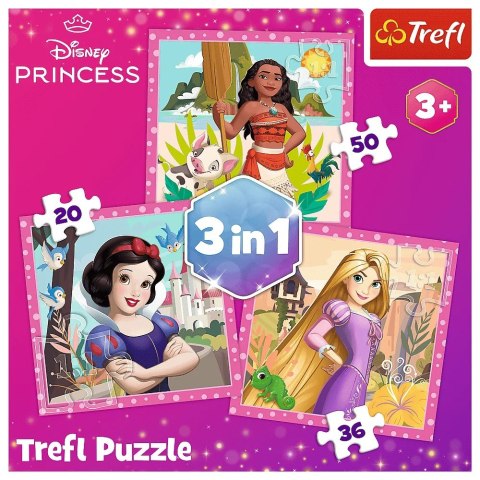 Puzzle 3w1 Księżniczki Disneya Piękne kwiaty Puzzle 3w1 Księżniczki Disneya Piękne kwiaty