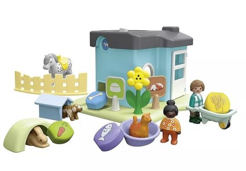Zestaw z figurkami Junior 71690 Hotel dla zwierząt z dozownikiem pokarmu Zestaw z figurkami Junior 71690 Hotel dla zwierząt z dozownikiem pokarmu