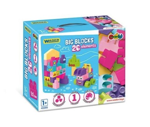 Big Blocks Klocki 26 elementów różowe Big Blocks Klocki 26 elementów różowe