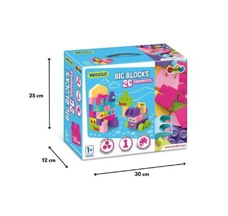 Big Blocks Klocki 26 elementów różowe Big Blocks Klocki 26 elementów różowe