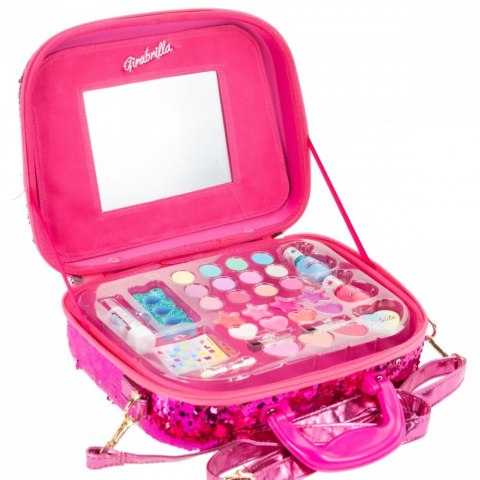 Walizka Make Up Girabrilla różowo-srebrna Walizka Make Up Girabrilla różowo-srebrna