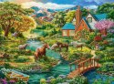 Puzzle 2000 elementów Wiejski domek z końmi Puzzle 2000 elementów Wiejski domek z końmi