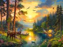 Puzzle 3000 elementów Zachód słońca nad leśną rzeką Puzzle 3000 elementów Zachód słońca nad leśną rzeką