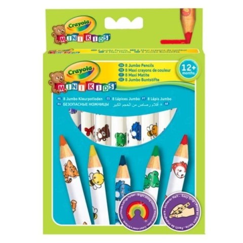Kredki ołówkowe dekorowane Jumbo Crayola Baby 8 sztuk Kredki ołówkowe dekorowane Jumbo Crayola Baby 8 sztuk