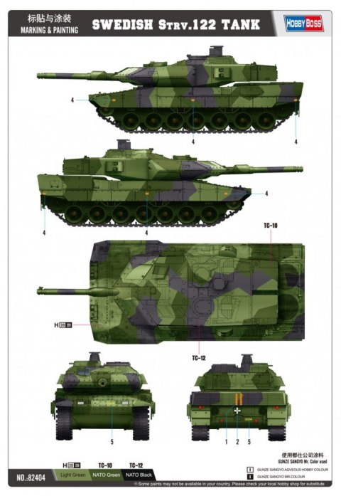Model plastikowy Szwedzki czołg Strv.122 Model plastikowy Szwedzki czołg Strv.122